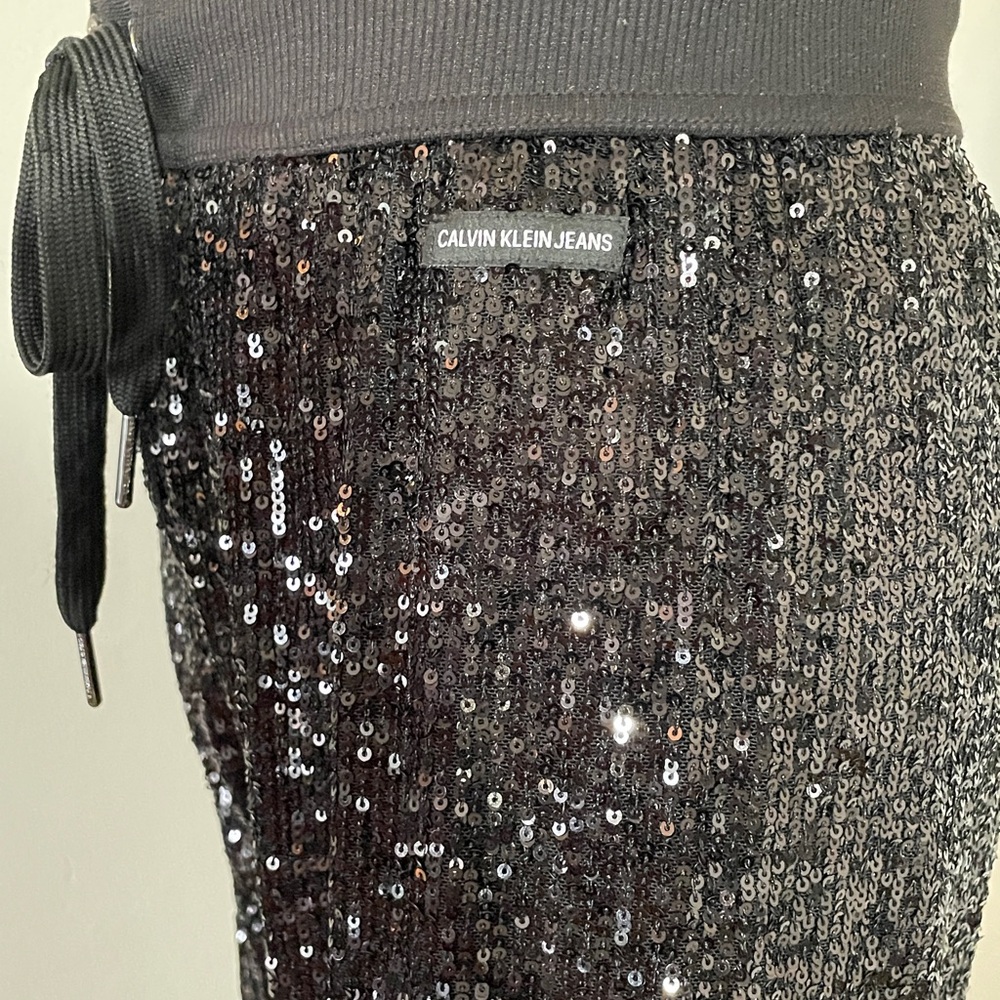 Calvin Klein Jeans Sequin-Embellished Jogger Pants (Size XS) Extra Small 🖤 NWOT - Picture 5 of 11
